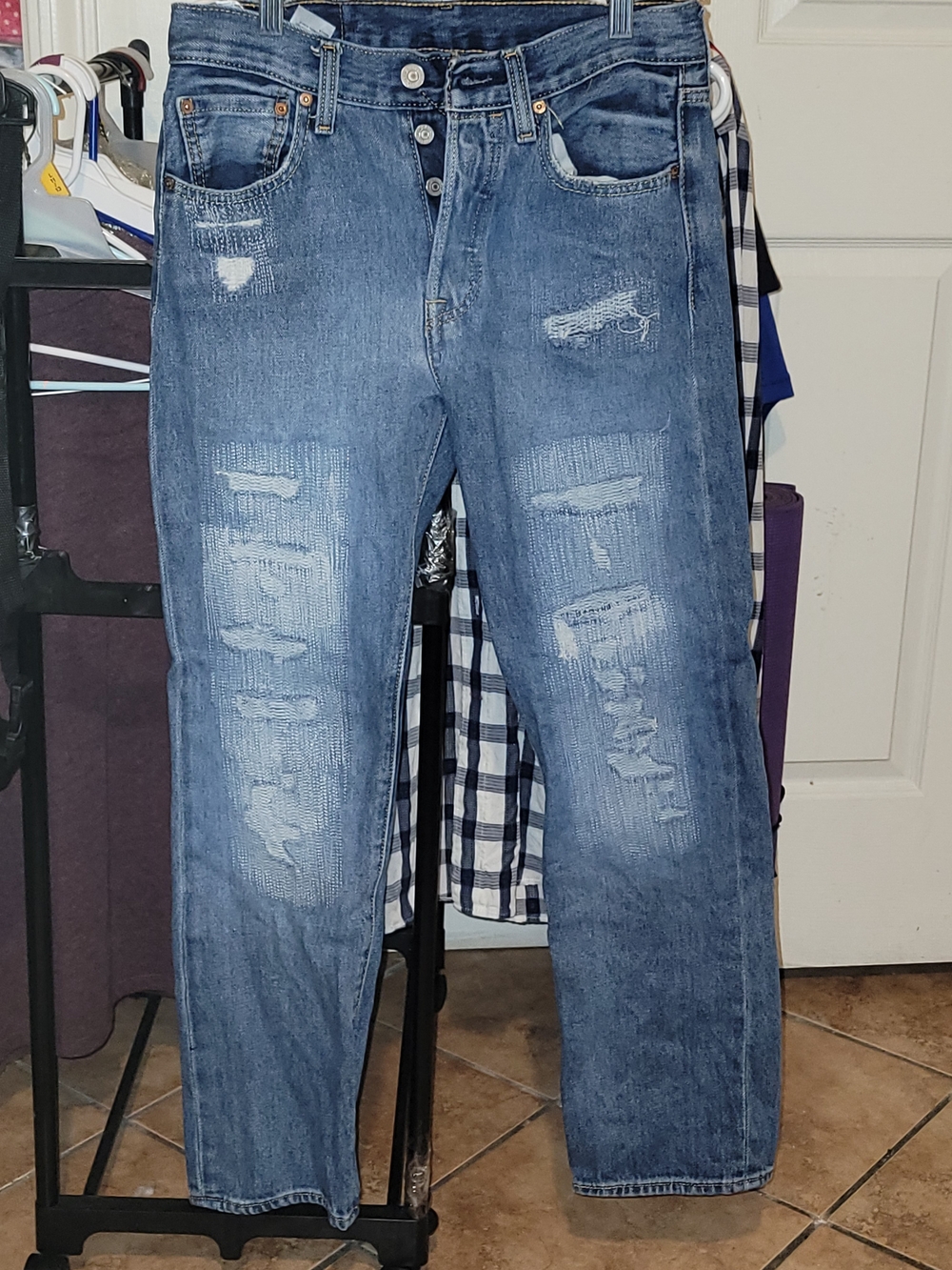 Levi's 501 Women's Skinny Distressed 5 Button Jeans 29x30